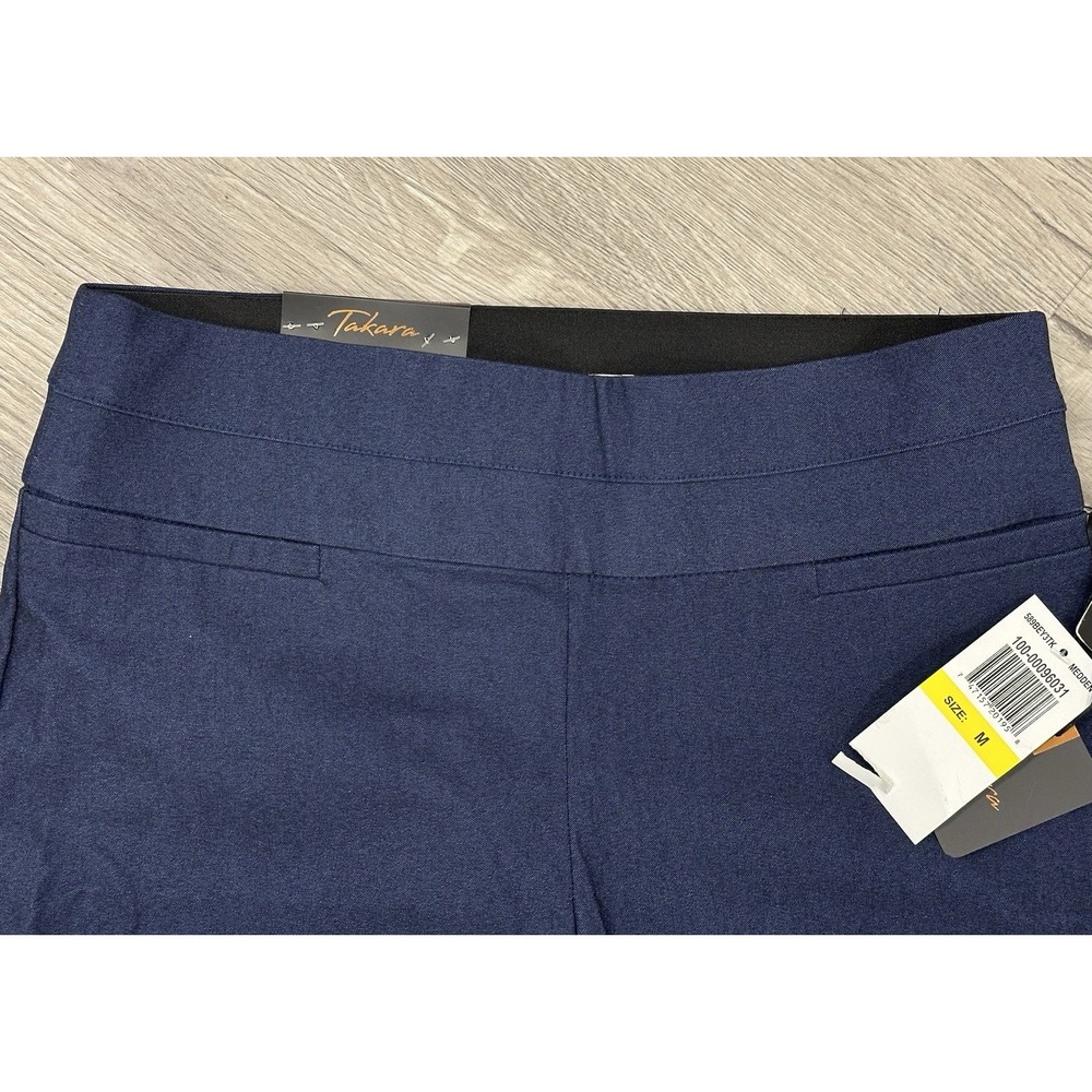 Takara Womans Skinny Perfect Fit Waistline Dark Navy Pull On Pants NWT medium - Picture 4 of 11
